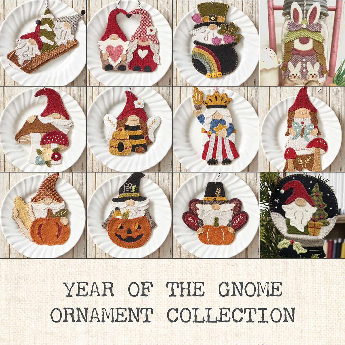 Year of the Gnomes Monthly Ornaments Buttermilk Basin