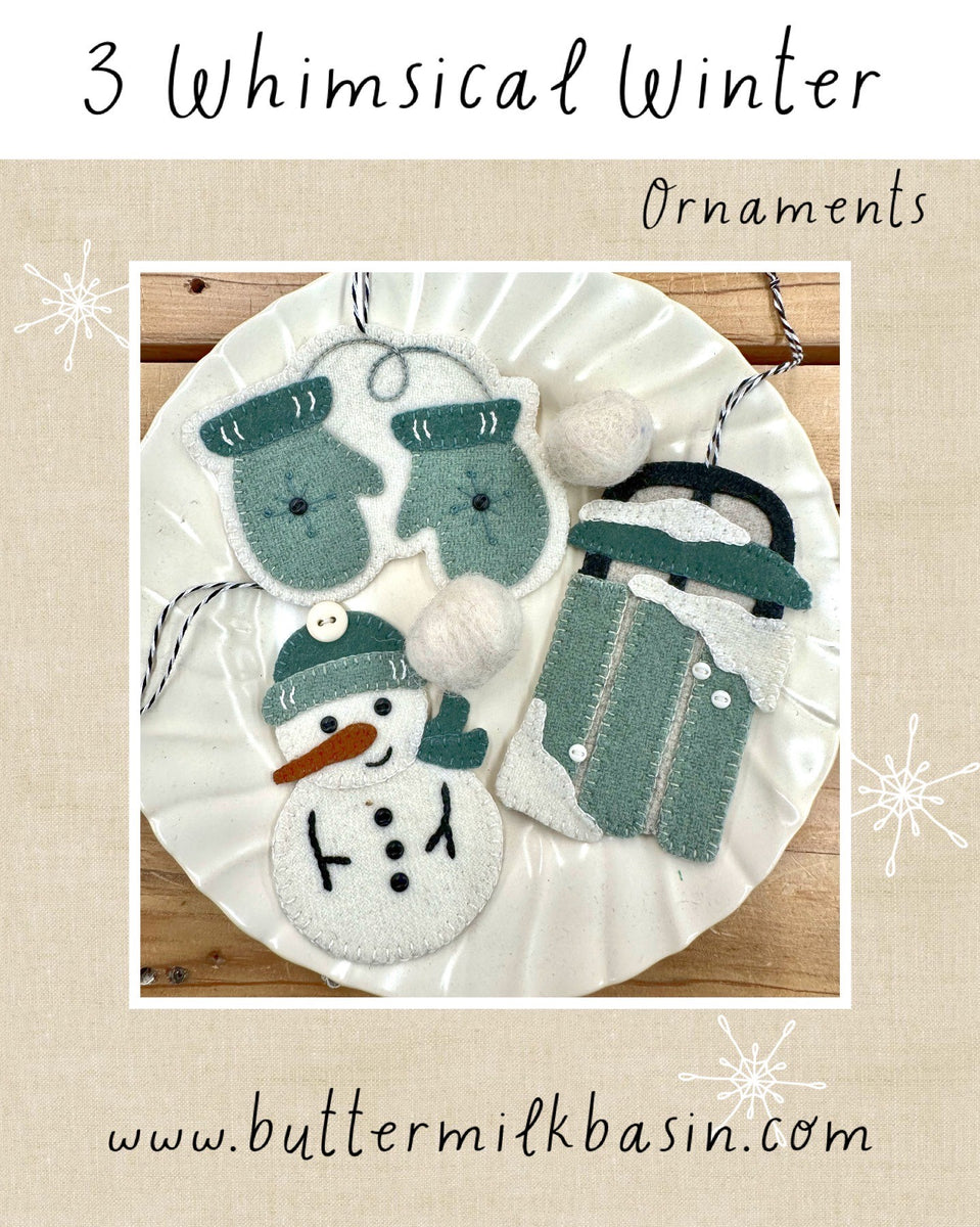 3 Whimsical Winter Ornaments Buttermilk Basin