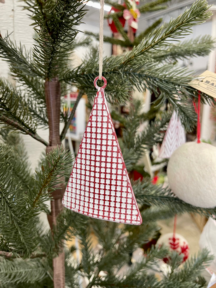 Red Textured Tree Ornaments Buttermilk Basin