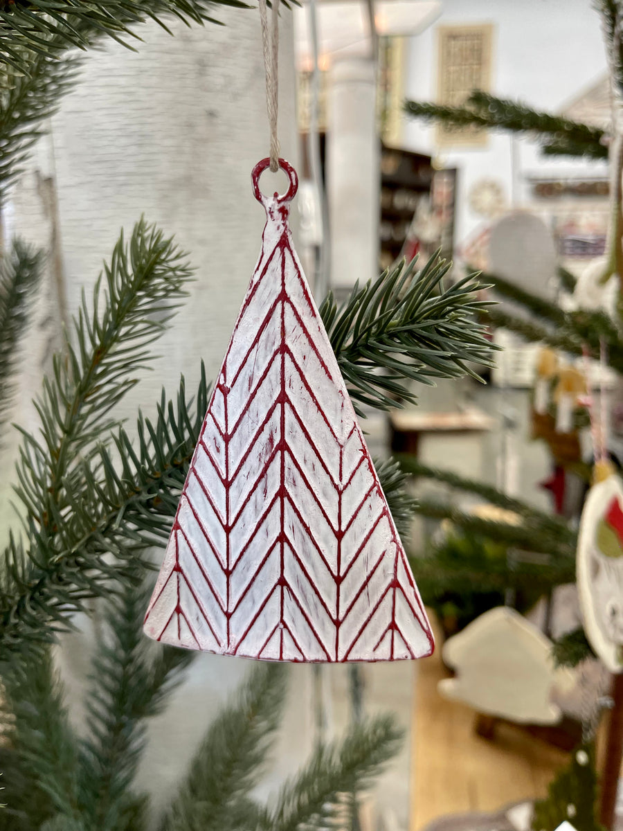 Red Textured Tree Ornaments Buttermilk Basin