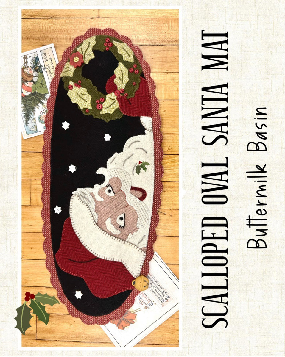 Scalloped Oval Santa Mat – Buttermilk Basin