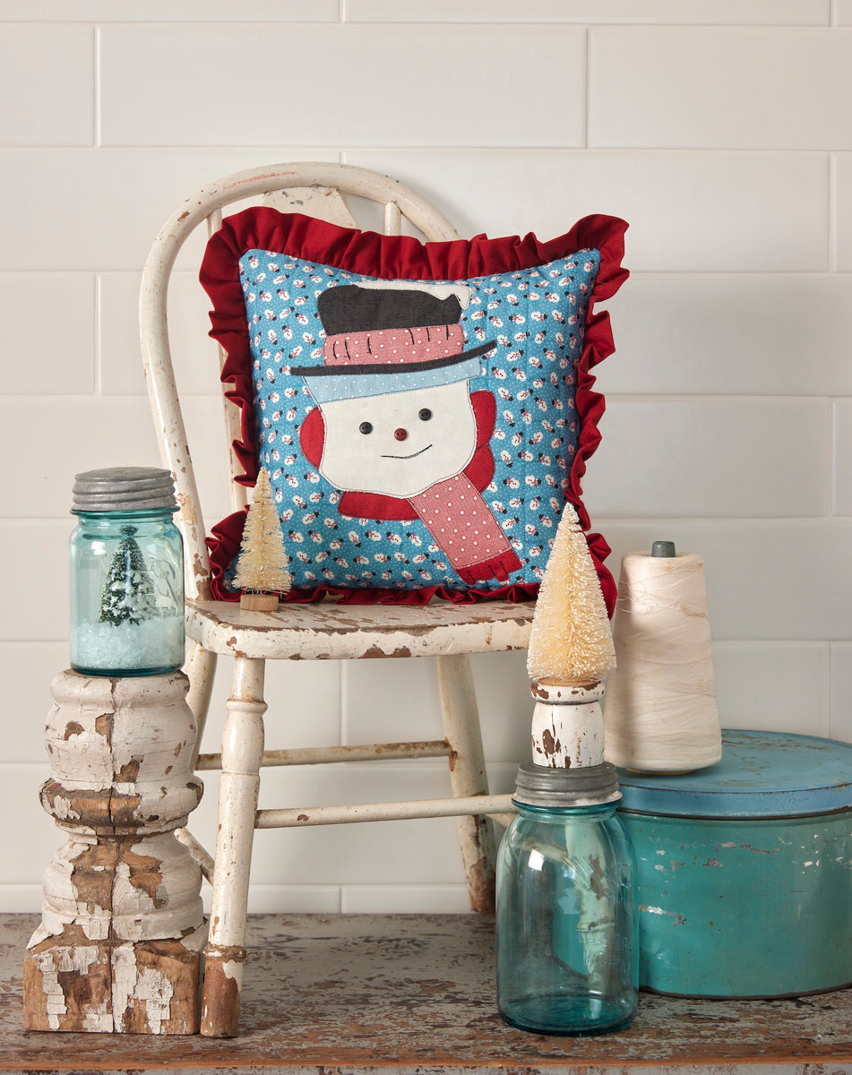 Snowy Snowman Ruffled Pillow – Buttermilk Basin
