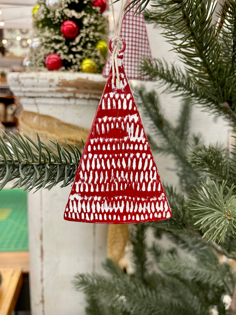 Red Textured Tree Ornaments Buttermilk Basin