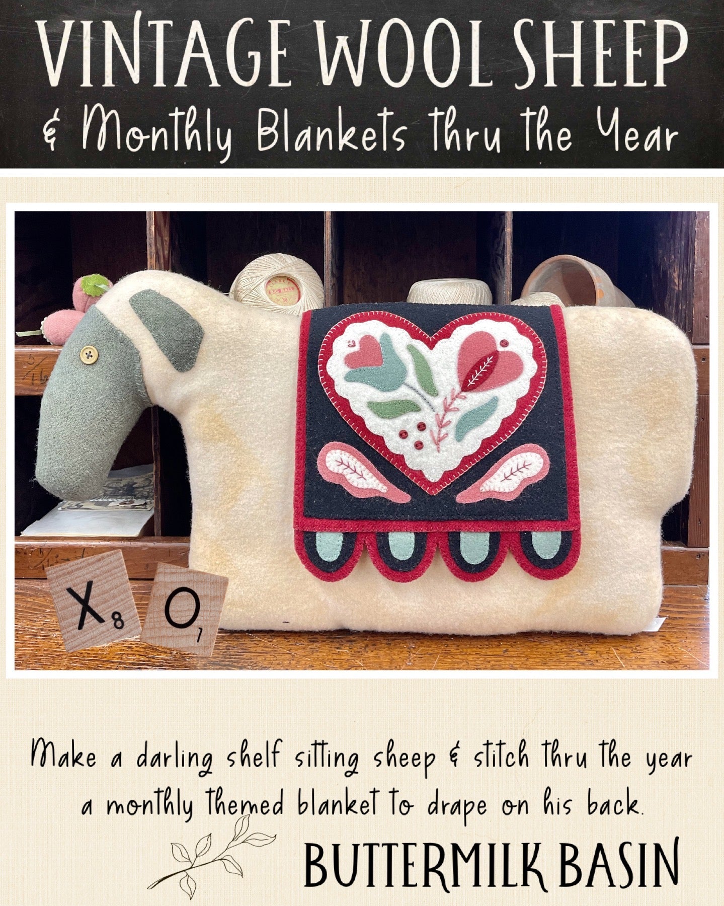 Vintage Wool Sheep & Monthly Blankets Thru the Year – Buttermilk Basin