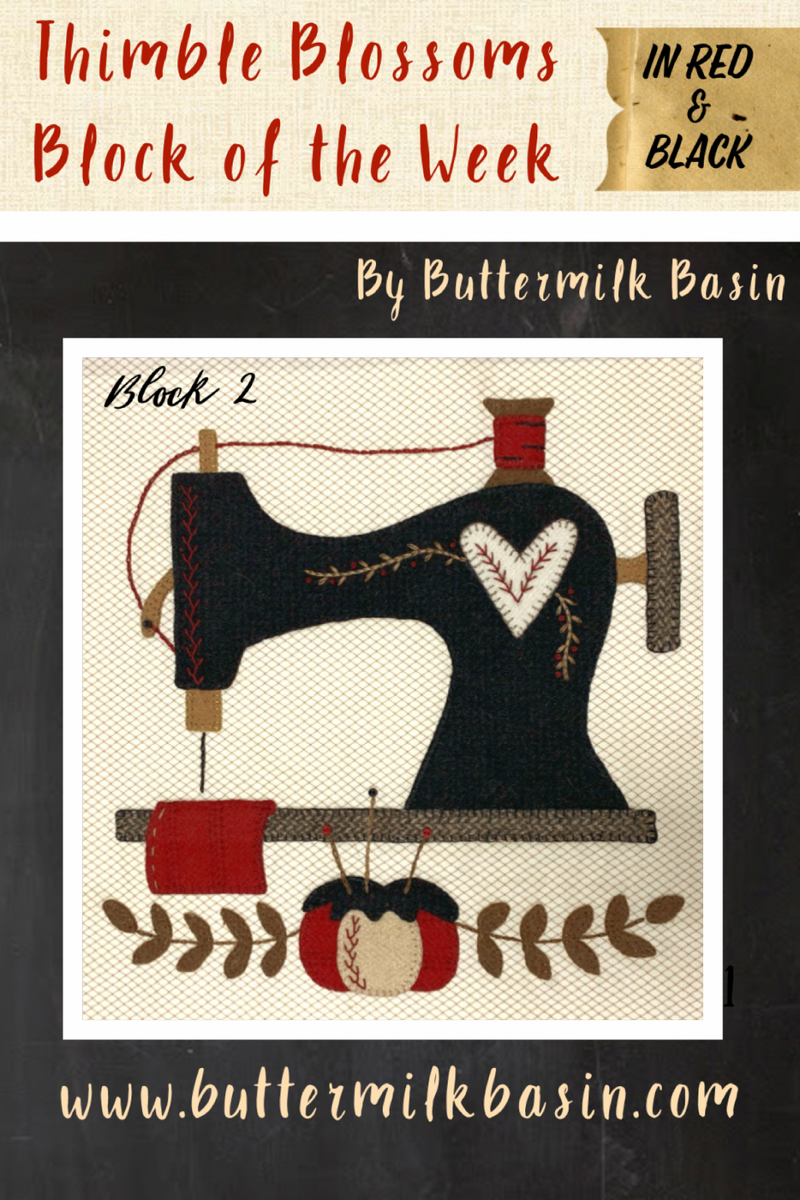 Red & Black Thimble Blossoms Buttermilk Basin