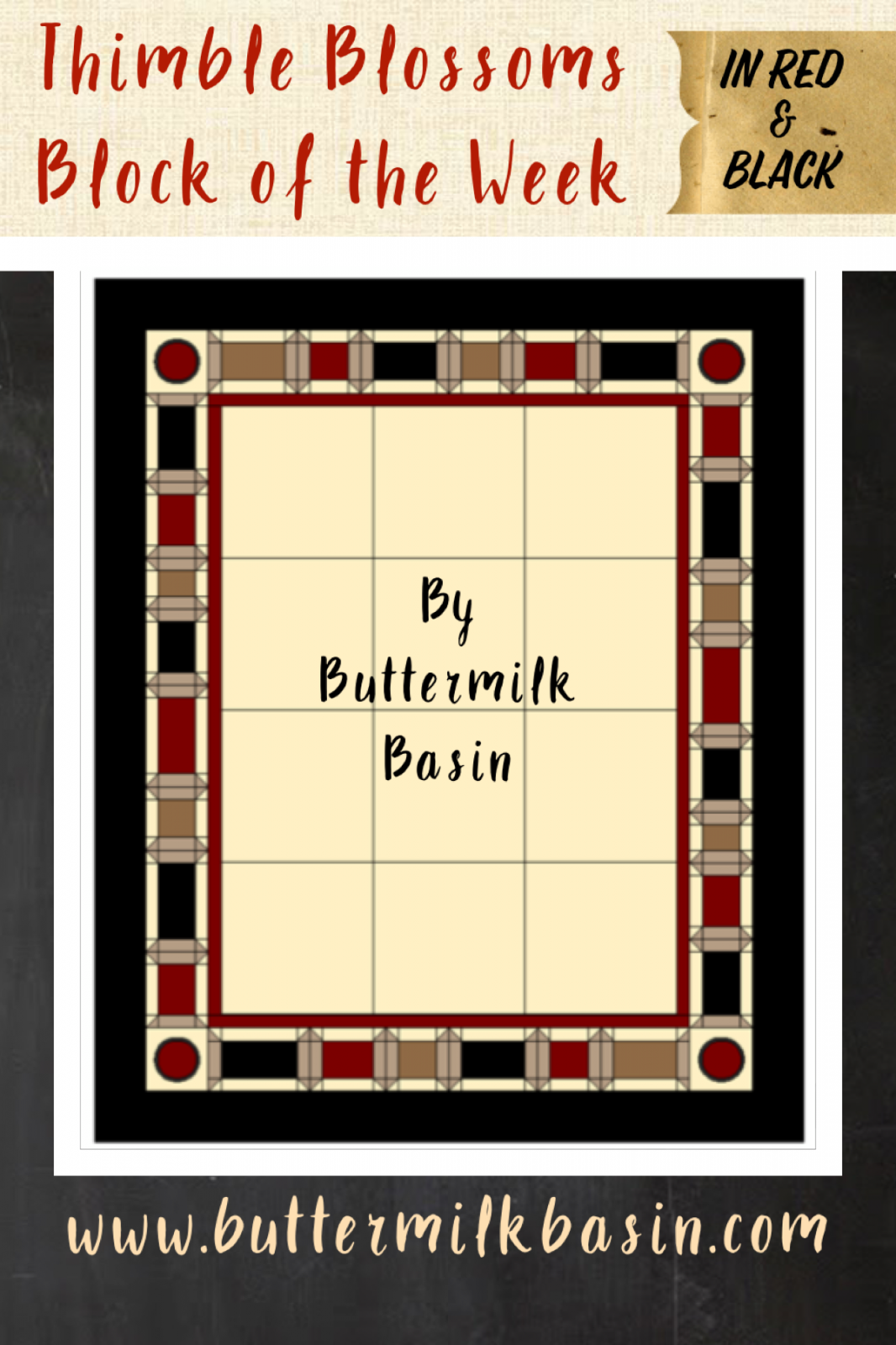 Red & Black Thimble Blossoms Buttermilk Basin